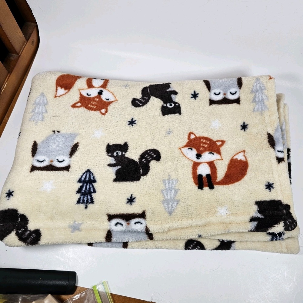 Parent's Choice Baby Blanket Woodland Fox Owl Squirrel Walmart Single Layer